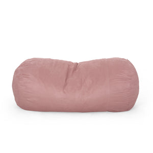 English Elm Aruba Microfiber Cylindrical Bean Bag Chair 8ft — Soft High-Density Foam, Removable Washable Cover, Modern Comfort Rose B181P163052