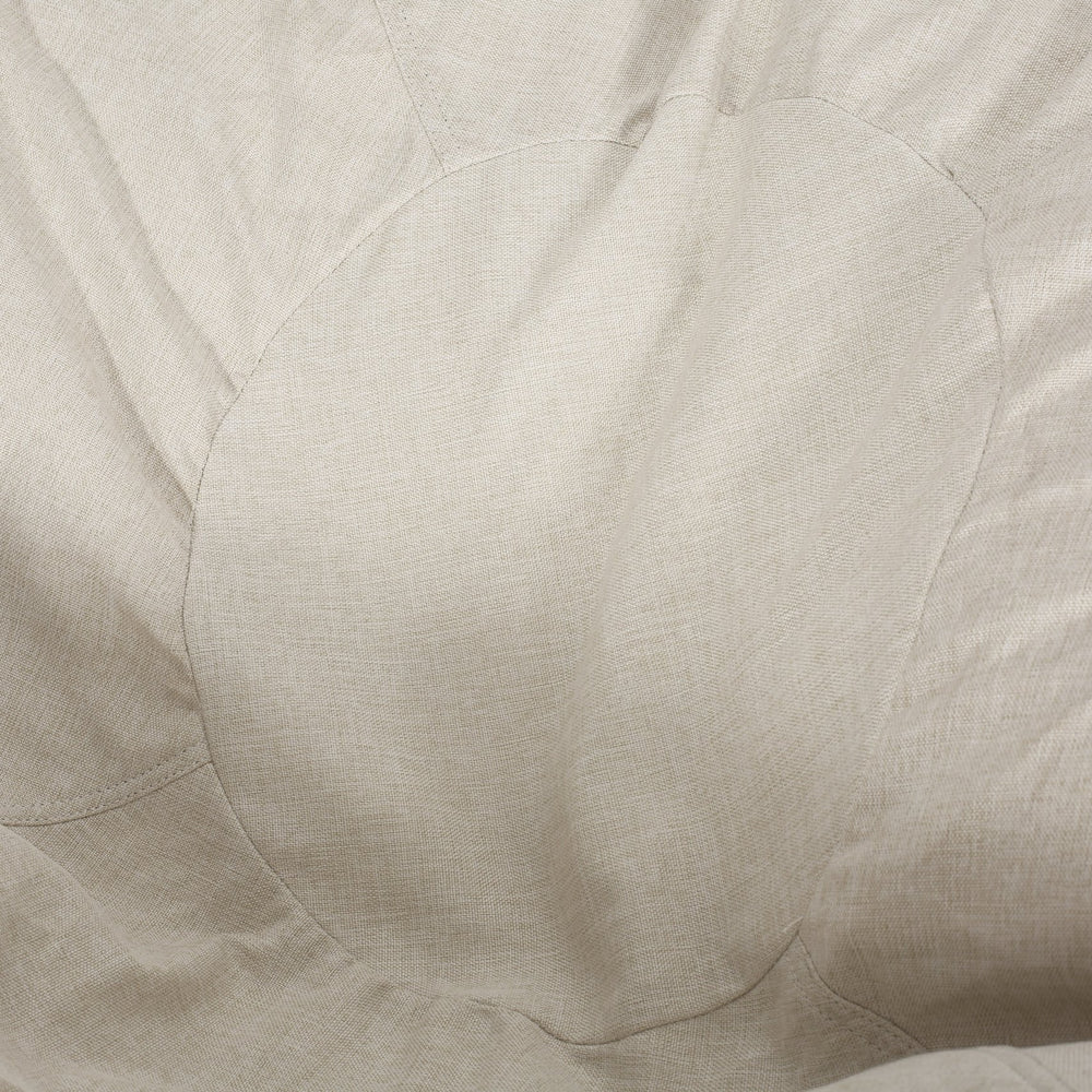 English Elm Maxi Rounded 5-Foot Faux Leather & Fabric Bean Bag Chair with Removable Washable Cover, Cozy Foam Filled Brown+Beige B181P163028