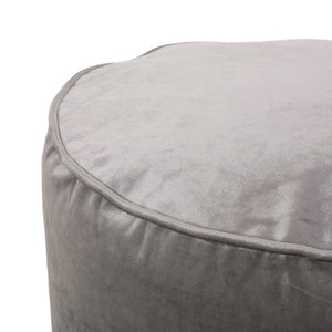 English Elm Shimon Velvet Cylinder Pouf Ottoman for Living Room or Bedroom — Plush Polystyrene Fill, 200 lb Capacity Gray B181P162894