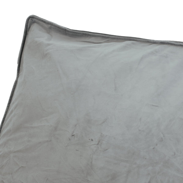 English Elm Fila Velveteen oversized 2-seater bean bag with armrests — velvety foam-filled removable cover comfort Gray B181P162995