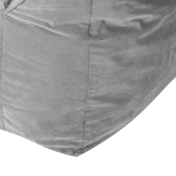 English Elm Allea Velveteen Bean Bag Chair with Armrests — Plush Velvet, Removable Washable Cover, Foam-Filled Comfort Grey B181P163005