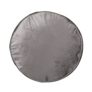 English Elm Shimon Velvet Cylinder Pouf Ottoman for Living Room or Bedroom — Plush Polystyrene Fill, 200 lb Capacity Gray B181P162894