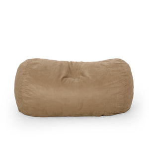 English Elm Potrero Microfiber Cylindrical Bean Bag 6.5ft Beige – Cozy Foam-Filled, Removable Washable Cover, Modern Design B181P163044