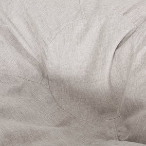 English Elm Maxi Rounded 5-Foot Faux Leather & Fabric Bean Bag Chair with Removable Washable Cover, Cozy Foam Filled Light Grey+Brown B181P163045