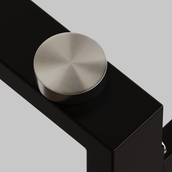 English Elm 51" Minimalist Glass Dining Table for 4-6 — 8mm Tempered Top, Black Chrome Legs, Sleek Modern Desk╝ W2189138541