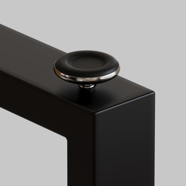 English Elm 51" Minimalist Glass Dining Table for 4-6 — 8mm Tempered Top, Black Chrome Legs, Sleek Modern Desk╝ W2189138541