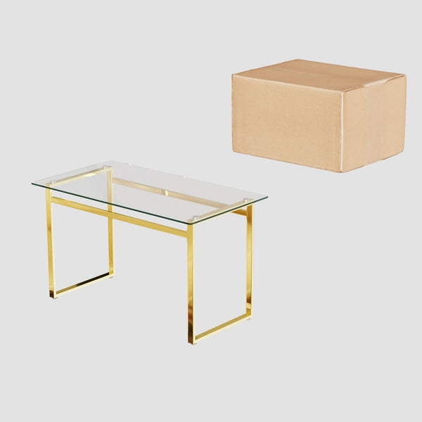 English Elm 51" Modern Minimalist Glass Dining Table For 4-6, Chrome Legs – Elegant, Durable, Easy-Care Design W2189133710