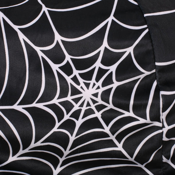 English Elm Spiderweb 3 Foot Holloween Bean Bag Black White — Cozy Foam-Filled, Removable Washable Cover, Modern Design B181P163049