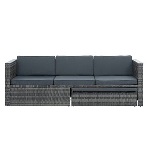 English Elm Patio 5-Piece Outdoor Wicker Furniture Set With Lift-Top Coffee Table & Comfortable Lounger Sofa W1703S00015-GIGA