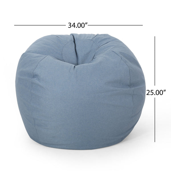 English Elm Chisal Teal 3-Foot Bean Bag Chair – Removable Washable Cover, High-Density Foam, Modern Cozy Design B181P163020