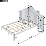 Hearth and Haven Wood Full Size Platform Bed with House-Shaped Storage Headboard and Built-In Led WF320561AAK