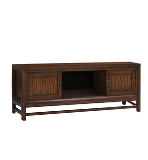 English Elm 74" TV Stand Console Rustic Buckeye & Black Two-Tone Finish, Preassembled Media Console for TVs up to 85" B108P163818