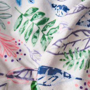 English Elm Barcadera 3 Foot Rounded Bean Bag White Tossed Botanical – Cozy Foam-Filled, Removable Washable Cover, Modern Style B181P163033