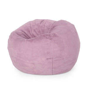 English Elm Kavel Plush Rounded Bean Bag Chair with Removable Washable Cover, High-Density Foam Comfort Seat Lavender B181P163068