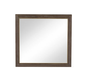 English Elm Mirror, Sandblasted Walnut 29" - Fully Assembled Mitered Frame, Walnut Solids & Veneers for Entryway Elegance B108P163875