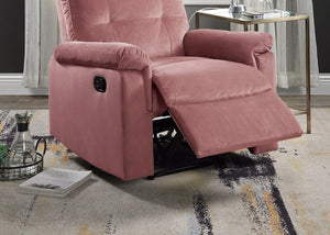 English Elm Luxurious Velvet Manual Recliner with Tufted Back and Plush Armrests for Living Room B011P163886