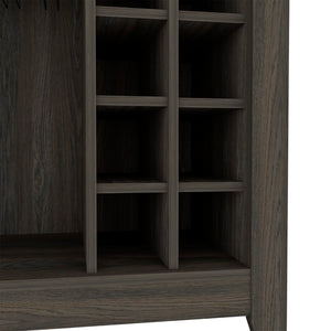 English Elm Depot E-shop Mojito Matte Black Bar Cabinet with Wine Rack and Open Storage Shelf B097133097
