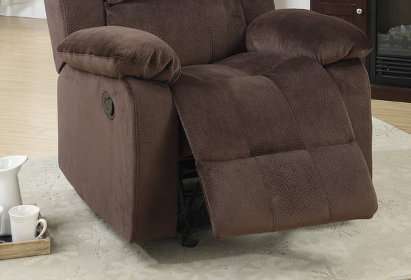 English Elm Motion Recliner Chair Plush Chocolate Padded Suede Metal Recliner Wide Arms Pine Frame Comfort B011P163887