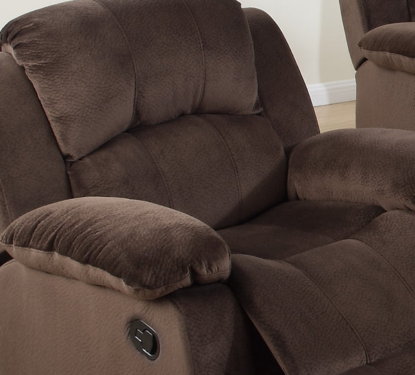 English Elm Motion Recliner Chair Plush Chocolate Padded Suede Metal Recliner Wide Arms Pine Frame Comfort B011P163887