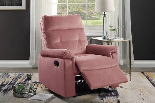 English Elm Luxurious Velvet Manual Recliner with Tufted Back and Plush Armrests for Living Room B011P163886