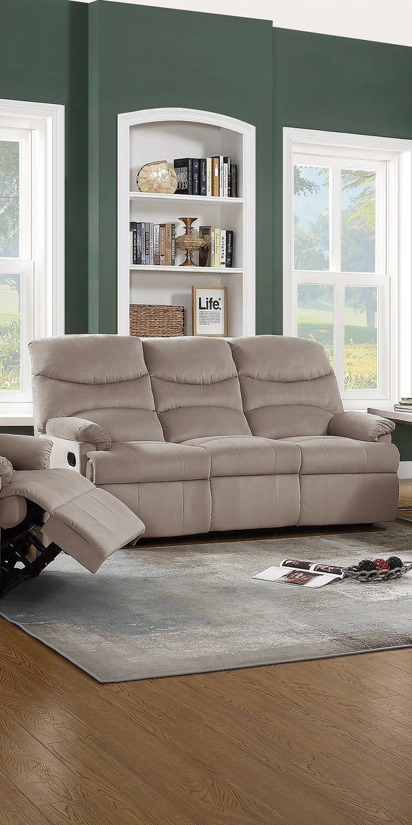 English Elm Luxurious 3-Seater Velvet Manual Recliner Sofa with Plush Arm Pillows, Smooth Handle Reclining 74" B011P163891