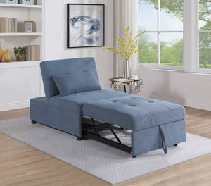 English Elm Contemporary Adjustable Sofa with Tufted Back, Rolled Arms, Under-Seat Storage & 2 Accent Pillows Blue+Grey 33 L x 17 W x 45 H B011P163903
