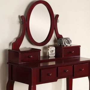 English Elm Ashley Wood Make-Up Vanity Table and Stool Set, Cherry