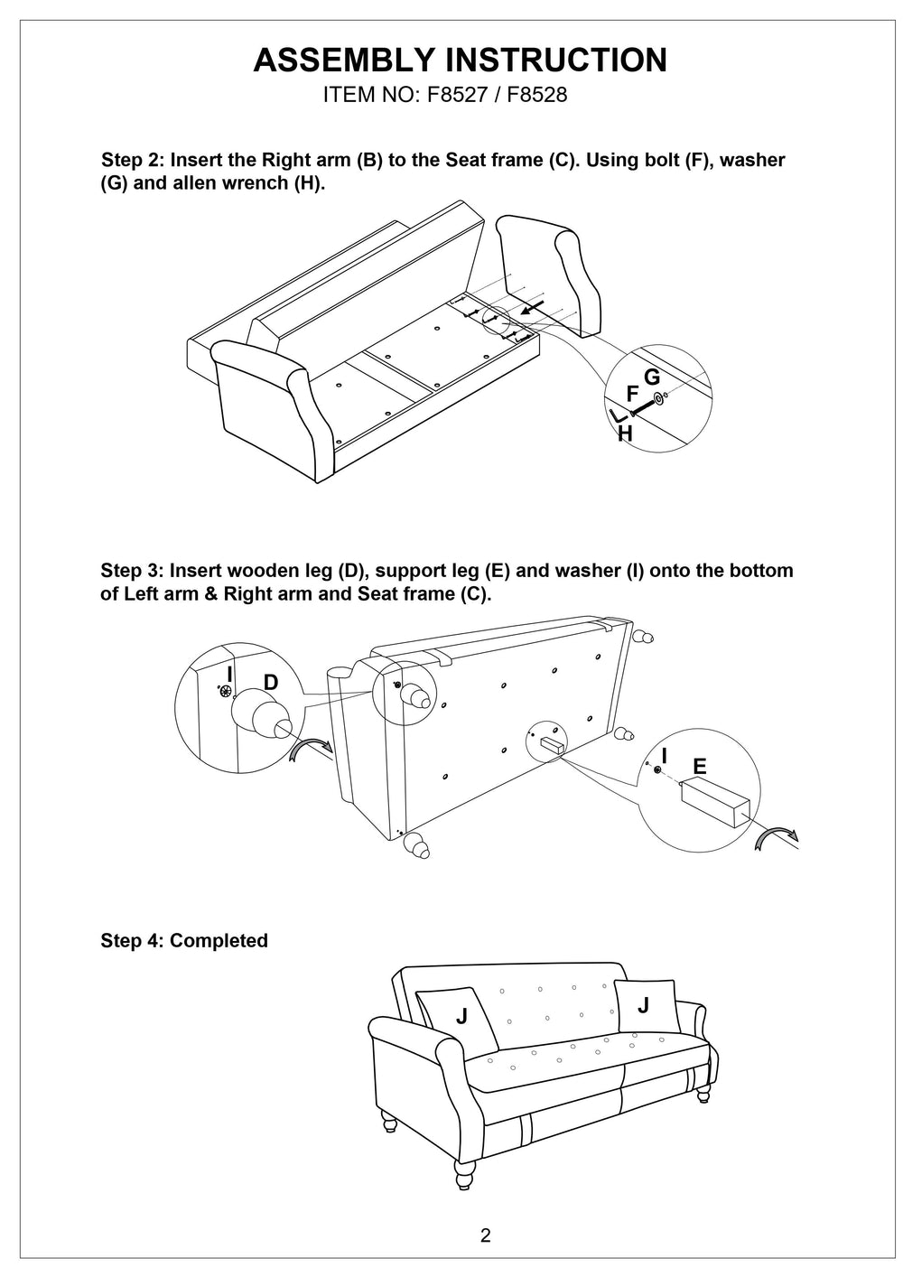 English Elm Contemporary Adjustable Sofa with Tufted Back, Rolled Arms, Under-Seat Storage & 2 Accent Pillows Blue 46 L x 14 W x 74 H B011P163902