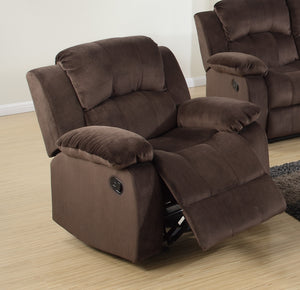 English Elm Motion Recliner Chair Plush Chocolate Padded Suede Metal Recliner Wide Arms Pine Frame Comfort B011P163887