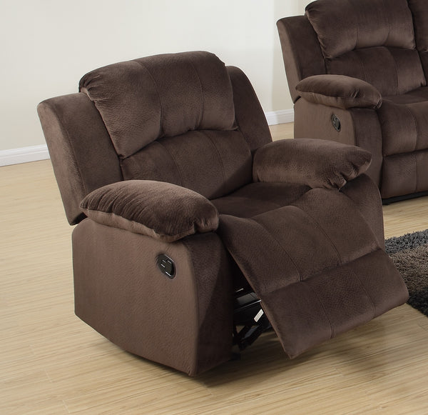 English Elm Motion Recliner Chair Plush Chocolate Padded Suede Metal Recliner Wide Arms Pine Frame Comfort B011P163887