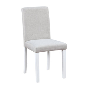 English Elm Dining Vintage Dining Chair Set of 4 with Linen Upholstery, Ergonomic High Back, Solid Wood Legs, Cushioned Comfort White+gray W1998128400