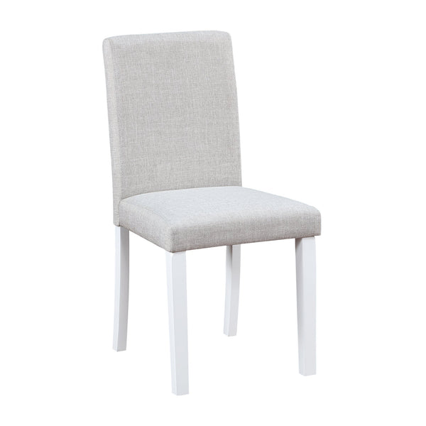 English Elm Dining Vintage Dining Chair Set of 4 with Linen Upholstery, Ergonomic High Back, Solid Wood Legs, Cushioned Comfort White+gray W1998128400