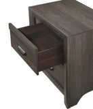 English Elm 1 Piece Contemporary Nightstand End Table With Two Storage Drawers Brown Gray Finish Bedroom Wooden Furniture