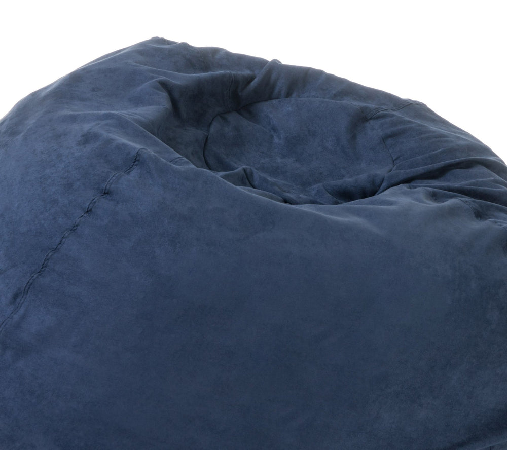 English Elm 5-Foot Plush Microsuede Bean Bag Chair For Kids & Adults - Cozy, Removable Cover, Midnight Blue Lounge B181P164876
