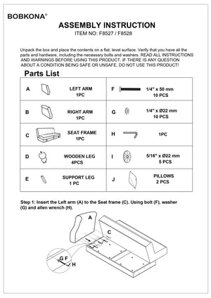 English Elm Contemporary Adjustable Sofa with Tufted Back, Rolled Arms, Under-Seat Storage & 2 Accent Pillows Blue 46 L x 14 W x 74 H B011P163902