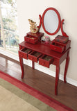 English Elm Ashley Wood Make-Up Vanity Table and Stool Set, Cherry