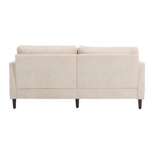 English Elm Mid Century Modern chenille loveseat with solid wood frame, detachable cushions, breathable fabric couch Beige W395P151895