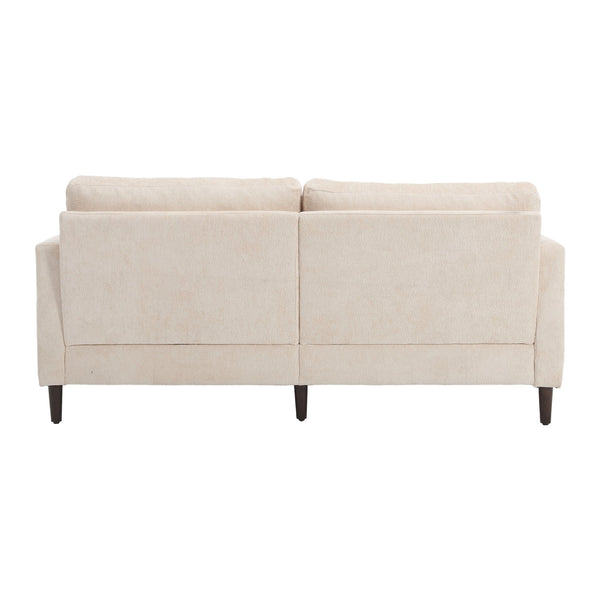 English Elm Mid Century Modern chenille loveseat with solid wood frame, detachable cushions, breathable fabric couch Beige W395P151895