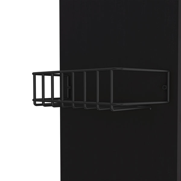 English Elm DEPOT Opal Kitchen Cart Black – Single-Door Cabinet with Microwave Countertop, Mobile 4-Caster Unit B097133124