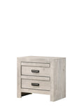 Contemporary Nightstand End Table with 2 Storage Drawers, Rustic Beige Gray Finish - Bedroom Furniture