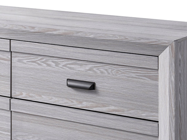 English Elm 1pc Contemporary Nightstand with Two Drawers and Metal Pulls — Compact Wooden Bedside Accent Table Gray 26.5 L x 19.5 W x 28 H B011P163877