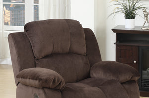 English Elm Motion Recliner Chair Plush Chocolate Padded Suede Metal Recliner Wide Arms Pine Frame Comfort B011P163887