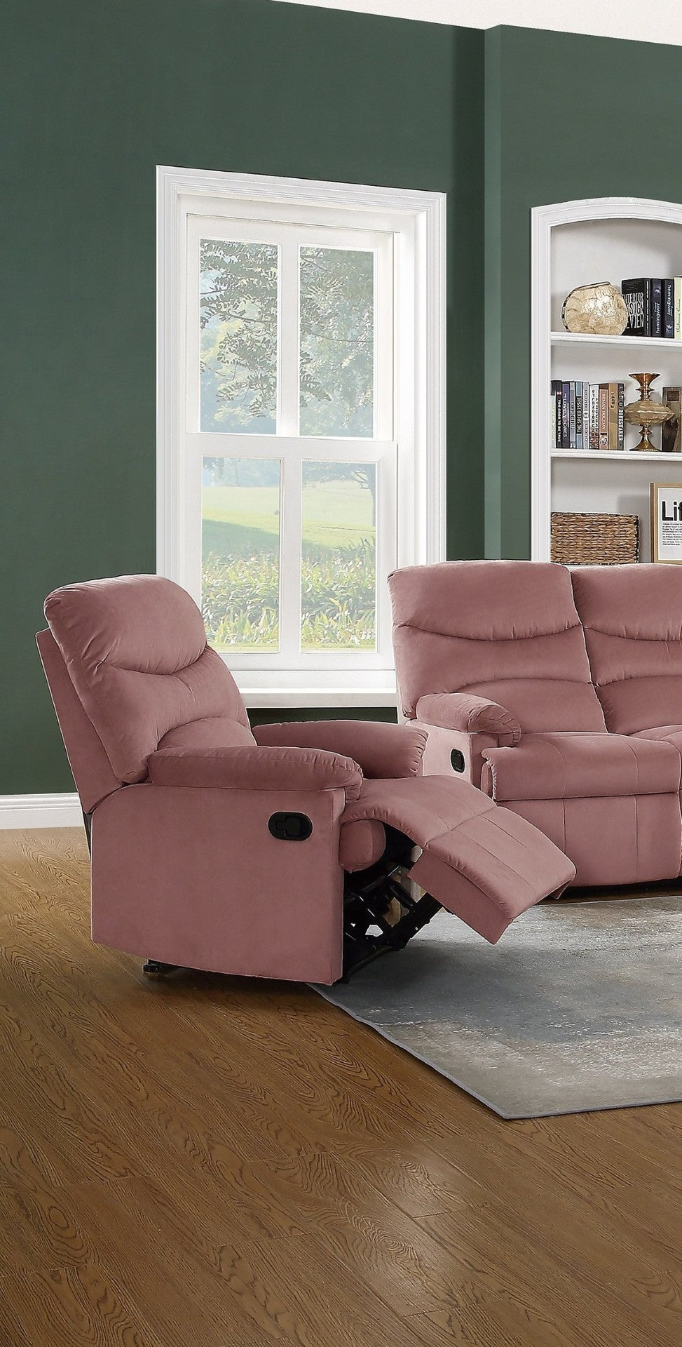 English Elm Luxurious Velvet Tufted Manual Recliner with Plush Armrests for Modern Living Rooms B011P163890