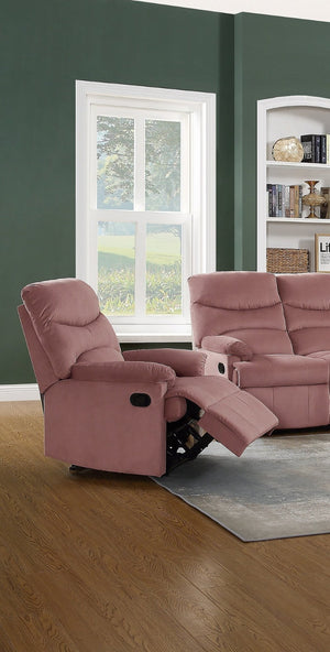 English Elm Luxurious Velvet Tufted Manual Recliner with Plush Armrests for Modern Living Rooms B011P163890