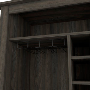 English Elm Depot E-shop Mojito Matte Black Bar Cabinet with Wine Rack and Open Storage Shelf B097133097