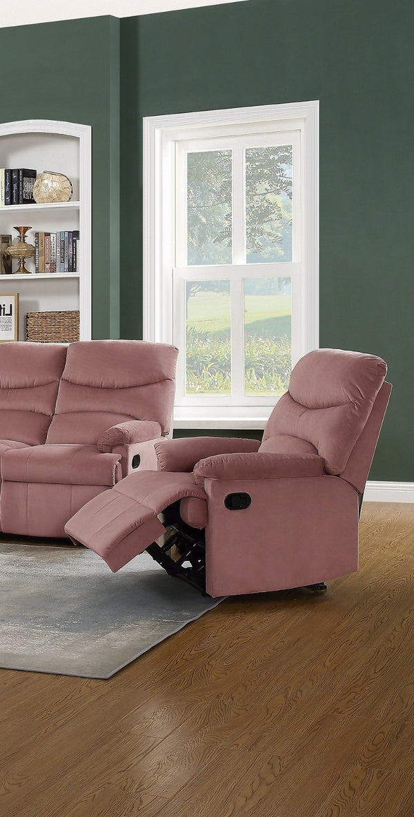 English Elm Luxurious Velvet Tufted Manual Recliner with Plush Armrests for Modern Living Rooms B011P163890