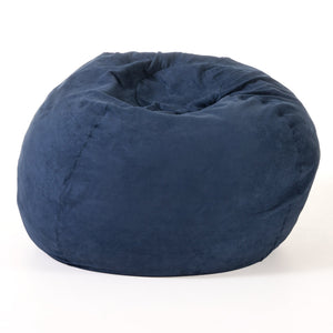 English Elm 5-Foot Plush Microsuede Bean Bag Chair For Kids & Adults - Cozy, Removable Cover, Midnight Blue Lounge B181P164876