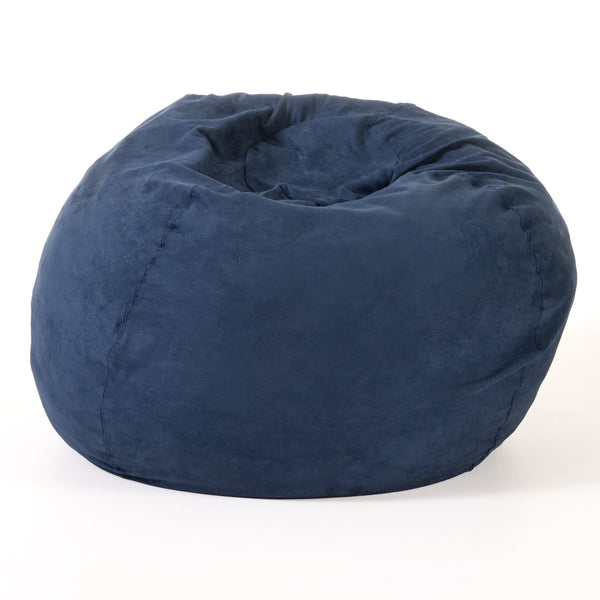 English Elm 5-Foot Plush Microsuede Bean Bag Chair For Kids & Adults - Cozy, Removable Cover, Midnight Blue Lounge B181P164876