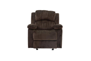 English Elm Modern Suede 3 Piece Reclining Living Room Set with Pillow Arms in Chocolate B011S02394