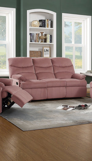 English Elm Luxurious Velvet Tufted Manual Reclining Sofa with Plush Armrests for Living Rooms B011P163888